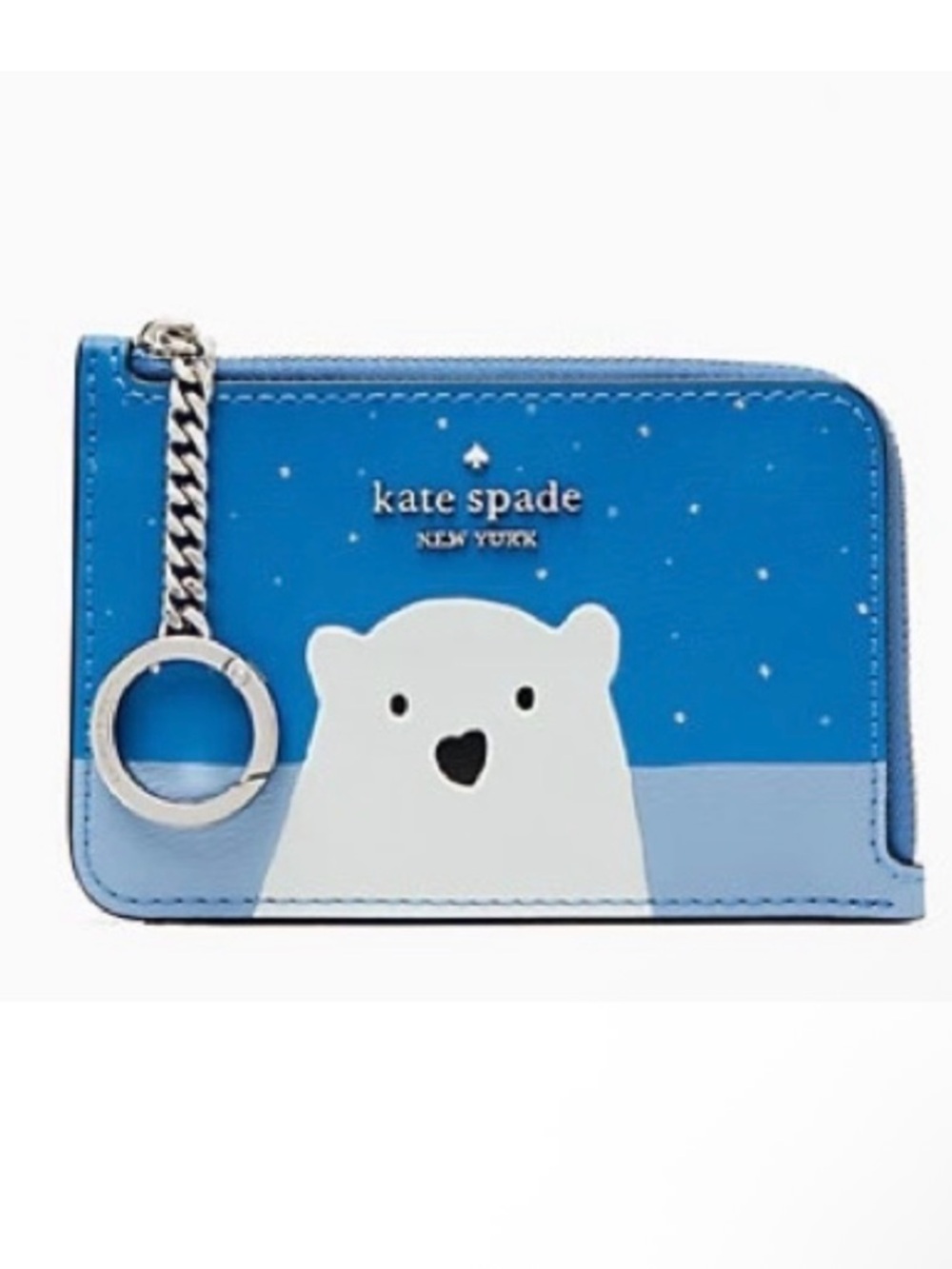 Kate Spade Arctic Friends L-Zip Card Holder/Keychain Wallet